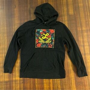 LRG Hoodie Adult Large Black Sweatshirt Embroidered Lifted Research Group Logo